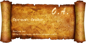 Oprean Andor névjegykártya